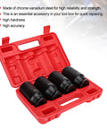 Pro Heavy Duty Impact Socket Set For Fastener Rotten Repair With 12 Point Adapter Kit To Fix Stripped Bolts And Nuts In Cars Or Trucks Quick And Easy Professional Grade Steel Tools, 4pc chrome vanadium 30-36mm sockets in red case