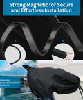 Rock Solid Heavy Duty Magnetic EV Charger Port Cover shows strong magnetic installation on a vehicle's charging socket.