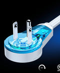 Close-up 360 Degree Rotating Flat Extension Cord With 3 Outlets, 10 Ft Grounded 16 AWG UL Certified Slim Flat Plug White