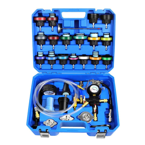 Radiator Pressure Tester And Coolant Refill Tool Kit 28 Piece Set For Cars Trucks SUVs Universal Leak Test Vacuum Purge Filling