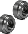 Two Pack 3/8 Npt Weld On Female Pipe Thread Steel Bung Fitting Step Nut Top Shelf Hardware, low carbon steel construction.