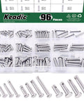 Clevis Pin Assortment Kit For Quick Fixes 96Pcs 304 Stainless Steel Clevis Pins In 12 Metric Sizes, shown in a storage box