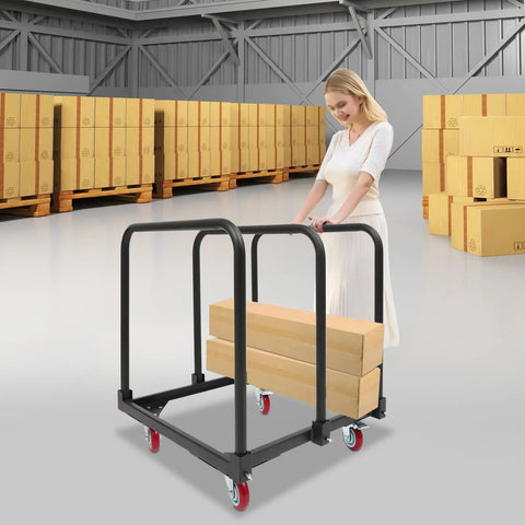 Heavy Duty 3 Pole Panel Cart With 200 Lbs Capacity Folding Table Truck And Locking Swivel Wheels For Plywood Lumber Mattress Moving Badass Strength And Smooth Roll