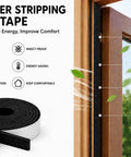 Heavy Duty Black Single Sided Foam Weather Stripping Tape 2 Inch By Quarter Inch Thick Roll Runs 16 5 Feet Long by window for energy saving.