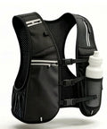 Lightweight No Fuss Hydration Running Vest With Water Bladder And Included Bottle, Breathable Mesh Running Gear, Size L XL, Black