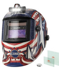 True Color Auto Darkening Welding Helmet With Solar Powered Wide Shade Four To Thirteen For TIG MIG MMA, front view