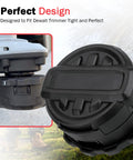 Weed Trimmer Head Cap Cover Replacement With Spring And Cap Parts For Cordless String Trimmer Easy Install Compatible With DCST922P1 DCST922B DCST972X1 Black, shown in close-up for detailed view.