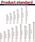Front view of a 150-piece M3-M5 stainless steel dowel pin assortment set with storage box.