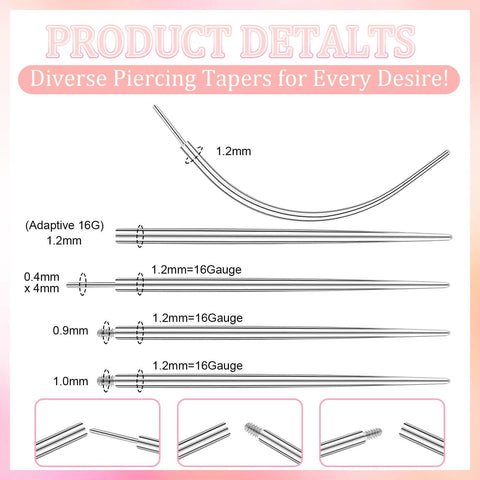 Piercing Taper Grabber Tool For No Fuss Easy Jewelry Changes And Flat Back Earrings Insertion 20G Stainless Steel Threadless Insertion Pin