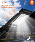 2 Pack 800W Solar Street Lights Outdoor With 60000LM Motion Sensor LED Flood Lights, dusk to dawn charging illustration