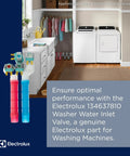 Electrolux Washer Water Inlet Valve 134637810 Replacement Part For Washing Machines shown with laundry setup.