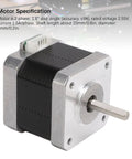 Beefy 42x40mm Stepper Motor Kit for 3D Printers and CNC Machines, Two-Phase 1.8 Degree Step Angle, High-Torque Replacement Motor with Solid Metal Construction for Mega X and Y Axis and Vyper Y Axis. 42x40mm stepper motor with 5mm shaft and metal housing