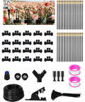 66Ft Drip Irrigation System With 40 Nozzles for Lawn and Raised Bed Automatic Garden Watering Kit components layout