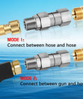 Three Eighth NPT Pressure Washer Swivel Fitting Anti Twist Connector 360 Degree Stainless Steel Male To Female For Hose And Gun Kink Free Joint Two Pack connecting hose to gun