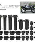Rear Suspension Bushings Kit For Polaris Sportsman 500 HO 4X4 2003 To 2005 Replacement MG1282101AZ High Quality ABS Wear Resistant Bolt In Improves Ride Handling OEM Style Control Arm Bushings For ATV Quad, 26-piece black ABS bushings