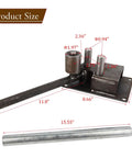 Detailed view of Heavy Duty Manual Rebar Bender For Steel Rods 4 To 14Mm Deformed Rod Folding Machine with size measurements.
