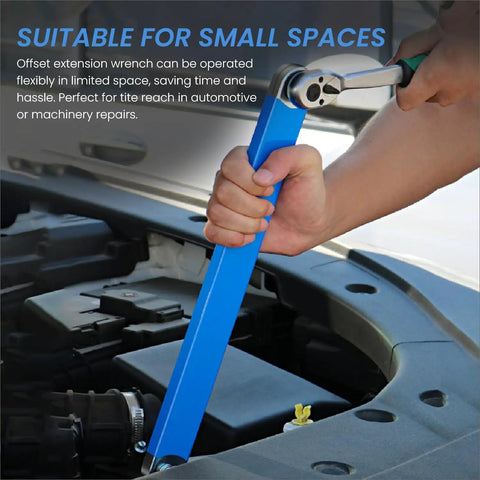 Offset Extension Wrench Set With Zero Degree Ratchet Extension For Tight Spaces, Impact Ready during auto engine repair