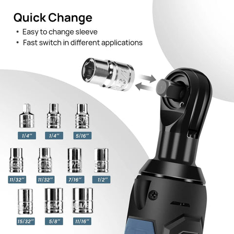 Get It Done Anywhere With A 12V Cordless Ratchet Wrench Set Featuring A Three Eighth Inch Drive 37 Ft-Lbs Torque Fast 1 Hour Charge And Two 2.0Ah Batteries Plus 10 Sockets And Variable Speeds For Cars Bikes And Home Repair Work