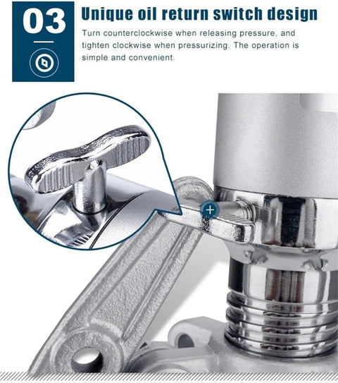 Close-up of unique oil return switch on Hydraulic Gear Puller With 2 Or 3 Jaws Bearing Hub Separator For Vertical And Horizontal Use