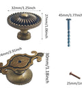 Vintage Retro Drawer Knob Set With Backplates 5Pcs Mushroom Shape Antique Bronze Zinc Alloy Pull Handles size and screws