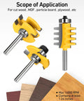One Quarter Inch Shank Tongue And Groove Router Bits Set And Reversible Finger Joint Router Bit Three Pack Pro Grade