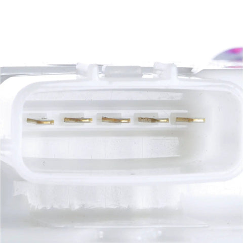 Close-up of electrical connector for Straight Up Real Deal Oem Replacement Fuel Pump Module Assembly For Domestic Tanks Featuring Bullseye Float Readings And Hassle Free Electrical Hookups.