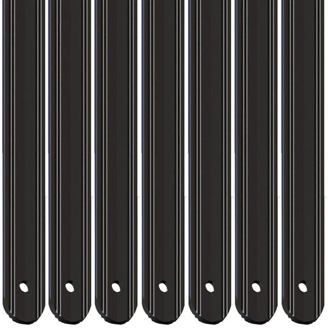 Aluminum Grooved Porch Railing Balusters For Deck And Staircase Nearly 30 Inch Long With Flat Straight Face Mount Matte Black close-up