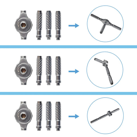 30 In 1 T Type Ratcheting Screwdriver Set With Magnetic Driver Kit showing transformation stages and multi-tool handle