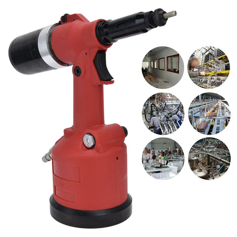 Pneumatic Rivet Nut Setting Kit Heavy Duty Air Powered Riveter For M3 To M12 Nuts Zinc Alloy Pop Riveting Gun with usage examples
