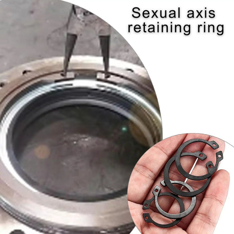 Top Tier 4Mm To 28 Retaining Rings Assortment With 300 Heavy Duty Steel Circlips For Machinery And Auto Repair Jobs That Actually Stick Tight Without Rusting or Breaking Under Pressure, showing 4 retaining rings.
