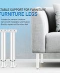 Adjustable Steel Furniture Legs 4 Pack Telescopic Feet For Cabinets Tables Sofas Beds And Shelves next to gray sofa