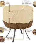 Veranda Round Patio Table Cover Fits 36 Inch Diameter Tables Up To 23 Inches High Water-Resistant Outdoor Cover with features