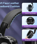 Six Pack Noise Reduction Ear Muffs With SNR 34 dB Hearing Protection For Adults And Kids, Noise Cancelling Earmuffs, design details