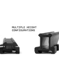 Shrapnel Extended Picatinny Riser Mount with Recoil Stop Base, multiple height options, 17 Slot 7 Inch Rail extension, low profile