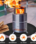 48 Inch Round Fire Pit Mat For Outdoor Pits And Grills 1800 F Fireproof DoubleSided Silicone Coating With Fiberglass Under Mat