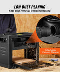 Heavy Duty Benchtop Wood Planer With A 13 Inch Worktable And 15 Amp Motor for low dust planning and fast chip removal.
