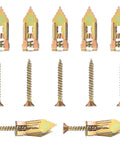 Drywall Screws and Wall Anchors Kit Self Drilling for Quick Easy Install 120 240 400 Piece Set Premium Yellow Zinc Plated Carbon Steel Heavy Duty Wall Fasteners, set of anchors and screws