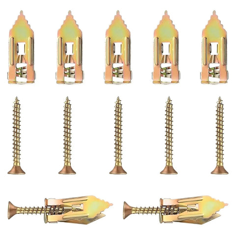 Drywall Screws and Wall Anchors Kit Self Drilling for Quick Easy Install 120 240 400 Piece Set Premium Yellow Zinc Plated Carbon Steel Heavy Duty Wall Fasteners, set of anchors and screws
