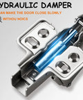 No Drama Heavy Duty Soft Close 180 Degree Concealed Adjustable Cabinet Hinges 2 Pack full overlay with hydraulic damper detail.