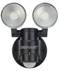 Two Head LED Outdoor Motion Activated Flood Light In Black, 180 Degree Coverage, 1100 Lumens, Easy Wall Mount Install