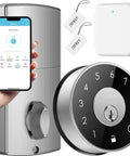 WiFi Smart Lock With Gateway For Airbnb And Rental Property Management Keyless Entry Stainless Steel Deadbolt Easy Install No Drilling
