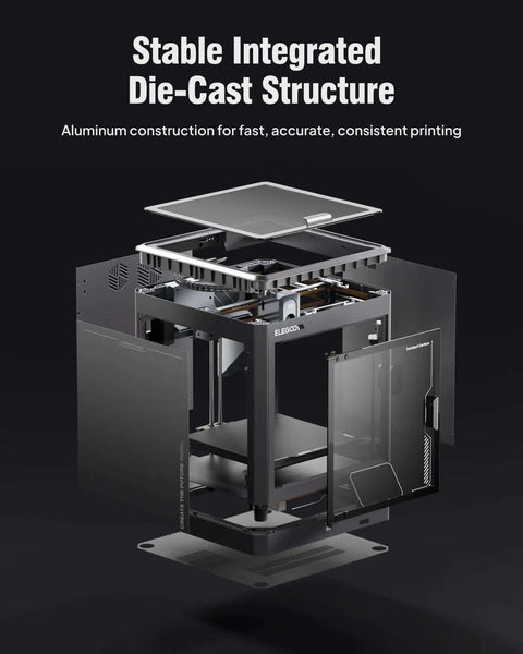 Exploded view of Centauri Carbon CoreXY 3D Printer With Auto Calibration 320C Nozzle Built In Camera Plug And Play Ready To Print.