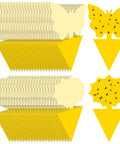 Ultra Thick Yellow Sticky Traps For Fruit Flies And Fungus Gnats With 48 Pack chemical free traps in various shapes featuring bright yellow color.