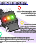 4-Way Flat Trailer Wiring Tester With 4-Pin Double End Male And Female Plugs, Clear Indicator Lights For Turn Signal Troubleshooting