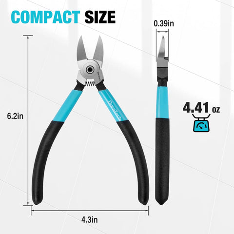 Six Inch Pro Grade Wire Cutters With CNC Machined Edges Ultra Sharp Flush Cut Pliers for Crafting 6.2in size display