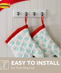 Two Pack Key Rails With Twelve Strips Each Rail Holds Two Pounds Four Key Hooks Per Rail Damage Free Wall Mount No Tools Needed Easy Peel And Stick Keeps Keys Neat And Accessible In Home Office Garage with oven mitts hanging