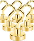 Crazy Strong Magnetic Hooks Pack Of 6 Heavy Duty NdFeB Magnets With Hooks For Refrigerator Cabinets Grills And Outdoor Gear Golden Finish