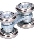 Close-up of 2 Pcs Door Roller Set With Double Wheel Pulley For Glass Barn Doors And Sliding Track Doors, 35mm Diameter.