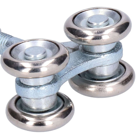 Close-up of 2 Pcs Door Roller Set With Double Wheel Pulley For Glass Barn Doors And Sliding Track Doors, 35mm Diameter.