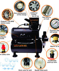 Diagram of Quiet Airbrush Compressor With 3L Metal Tank, Oil Free, Pro Grade One Sixth HP 110V Motor, labeled parts